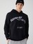Slogan Baskılı Kapüşonlu Siyah Sweatshirt 3