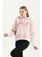 Bayan Oversize Açık Gri Geçişli Triko Sweatshirt 4