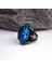 Blue Topaz Taşlı Yıldız Model Erkek Gümüş Yüzük 1