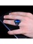 Blue Topaz Taşlı Yıldız Model Erkek Gümüş Yüzük 3