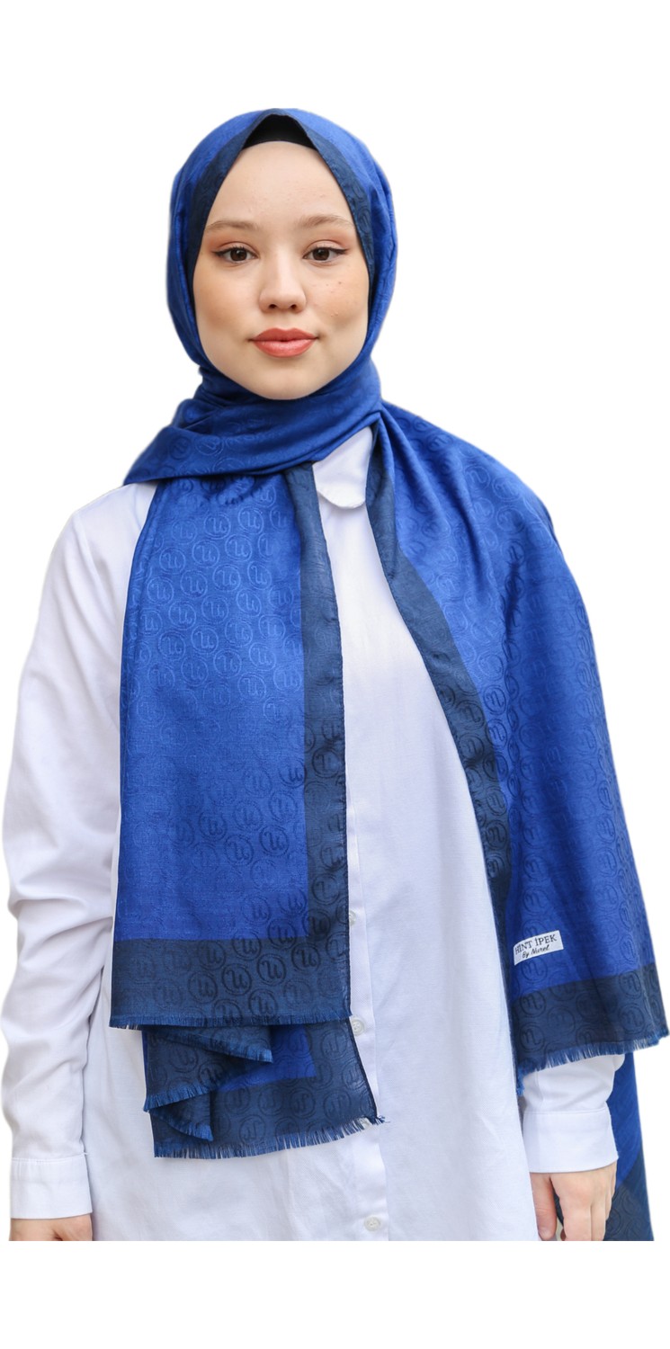 Hint İpek Hint Ipek Monogram Şal - Vizon görsel 8
