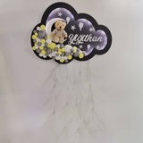 Gezer Nikah Şekeri Antrasit Gri LED Işıklı Bubble Bulut Bebek Kapı Süsü