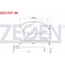 Otoco Volkswagen Transporter Vıı 2019- Ön Fren Balatası Ikazlı 7LA698151A|7LA698151C