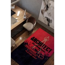 Homshtag Mimar Oluyorum Dokuma Tabanlı Yıkanabilir Kaymaz Mimar Halısı