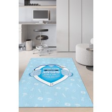 Homshtag Kahraman Doktor Dokuma Tabanlı Yıkanabilir Kaymaz Doktor Halısı