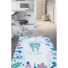 Homshtag Diş Kliniği Dokuma Tabanlı Yıkanabilir Kaymaz Doktor Halısı