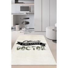 Homshtag Dünyanın En İyi Doktoru Dokuma Tabanlı Yıkanabilir Kaymaz Doktor Halısı