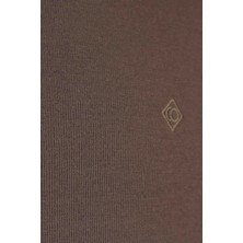 CO Cewo Tricot Çelik Örme Klasik Kalıp Yünlü Yarım Balıkçı Yaka Kahverengi Triko