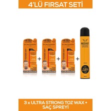 Fontenay Saç Şekillendirici Pudra Toz Wax Ultra Strong Turuncu X3 + Saç Spreyi 400ML 4'lü Set 3