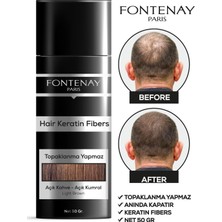 Fontenay Saç Dolgunlaştırıcı Keratin Fibers Açık Kahve Topik Saç Tozu 50GR + Saç Spreyi 400ML 2'li Set 2