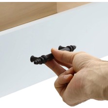 Badem10 Polavit 5 ADET Çekmece Mutfak Dolap Kapak Kulpu Kulbu 96 mm Siyah Sert Plastik Kulp