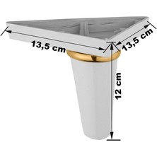 İstanbul e-Hırdavat Mobilya Koltuk Ayağı Baza Çekyat Chester Oturma Grubu Ayağı Beyaz 12 cm 1 Adet
