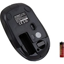 Mouse Kablosuz 1600 Dpı 2.4ghz Optik Sensörlü 10 Metre Uzaklık Siyah / Gri  USB Mouse Hytech HY-M96