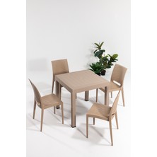 ModaLife Rattan Masa Takımı - Cappucino