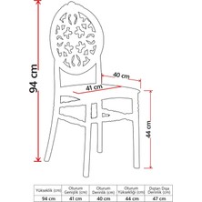 ModaLife 2 Adet Venüs Siyah Pratik Sandalye / Balkon-Bahçe-Mutfak
