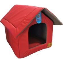 Chakie Çatılı Impertex Kedi Köpek Kulübe Yatağı 40 x 49 x 56 cm - Kırmızı