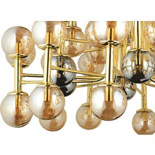 Lampaluce Grande Modern Tasarım Yüksek Tavan Sarkıt Avizesi Altın 48'li 120 x 180 cm