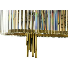 Lampaluce Straordinario Modern Tasarım Salon Sarkıt Avizesi Yemek Masası Üzeri 14'lü Sarı 90 x 100 cm