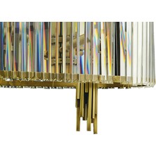 Lampaluce Straordinario Modern Tasarım Salon Sarkıt Avizesi Yemek Masası Üzeri 14'lü Sarı 90 x 100 cm