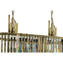 Lampaluce Straordinario Modern Tasarım Salon Sarkıt Avizesi Yemek Masası Üzeri 14'lü Sarı 90 x 100 cm
