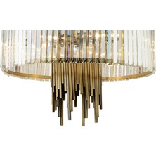 Lampaluce Straordinario Modern Tasarım Salon Sarkıt Avizesi 10'lu Sarı 60 x 100 cm