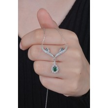 Essare 925 Ayar Aquamarin Çiçek Kolye Kadın Gümüş Kolye