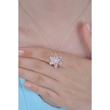 Essare 925 Ayar Enerji Turuncu Taşlı Yonca Kolye Kadın Gümüş