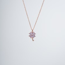 Essare 925 Ayar Amatis Taşlı Yonca Kolye Kadın Gümüş