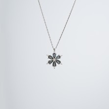 Essare 925 Ayar Kadın Gümüş Mistik Topaz Çiçek Model Kolye