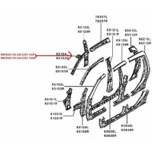 Otoco Mıtsubıshı L200- Pıck Up- 06/15 Ön Direk Üst Iç Sacı Sol Tavan Ön Kısmına Takılan Çift Kabin(Or 5311A473T