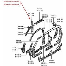 Otoco Mıtsubıshı L200- Pıck Up- 06/15 Orta Direk Iç Sacı Sağ (Iç Kabin Tarafı) (Çift Kabin) (Orijinal 5312A258T