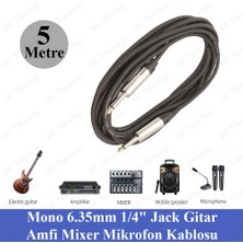 BK Teknoloji Mono 6.3mm 1/4" Jack Gitar Amfi Enstrüman Kablosu - 5 Metre