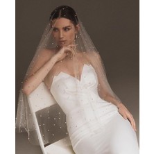 Bba New Trend Gelin Duvak,gelin Incili Tül Kumaş,gelinlik Aksesuarı Gelin Başlık1,5 mt