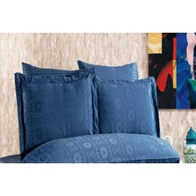 Finezza Jardin Bambu Jakar Kumaş Indigo Ikili Oksford 60X80CM Yastık KILIFI-1351