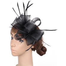 Bba New Trend Siyah  Yılbaşı Şapkası Kına Gecesi,nikah Şapkası Vualet Veil Gelin Taç