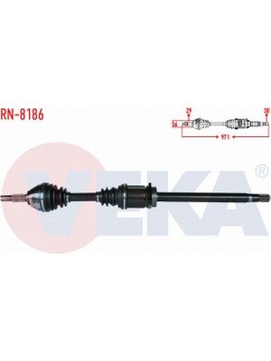 Otoco Renault Koleos (Hy_) 2.0 Dcı A-T Uzunluk 971MM 2008-2014 Komple Aks Sağ Ön 39100JD74A
