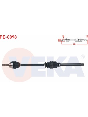 Otoco Peugeot 3008 1.6 Bluehdı A-T 2016- Komple Aks Sağ Ön Uzunluk 933MM 1617300580|9811176480