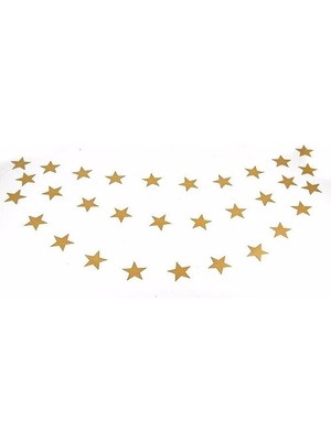 Happyland Dekorasyon Yılbaşı Süsü Asma Yıldız Gold Süs Sarkıt Yıldız Süs Asma Süs