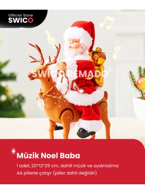 Swico Remado Çocuklar İçin Müzikal Elektrikli Noel Baba Noel Oyuncakları (Yurt Dışından)