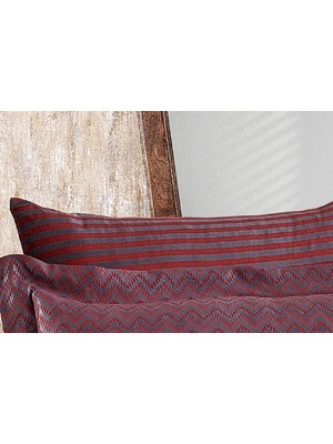 Finezza Odesa Bambu Jakar Kumaş Bordo Ikili Oksford 60X80 cm Yastık Kılıfı -1330