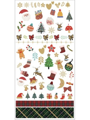 Flash Tattoos Ekose Yılbaşı Noel Christmas Desenler Tırnak Dövmesi