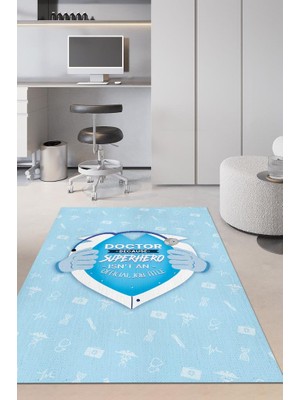 Homshtag Kahraman Doktor Dokuma Tabanlı Yıkanabilir Kaymaz Doktor Halısı