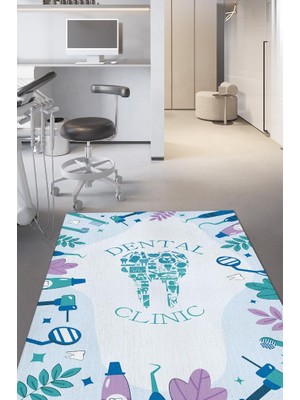 Homshtag Diş Kliniği Dokuma Tabanlı Yıkanabilir Kaymaz Doktor Halısı