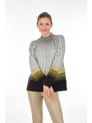 Unique Mode Minimalist Oversize Uzun Kol Triko Kazak Kadın