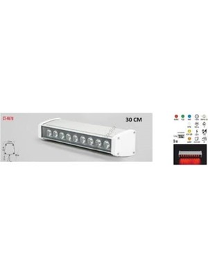 Cata CT-4670 Duvar Boyama Smd LED IP67  9W 240V 9 LED Temperli Cam Alüminyum Gövde LED Wallwasher