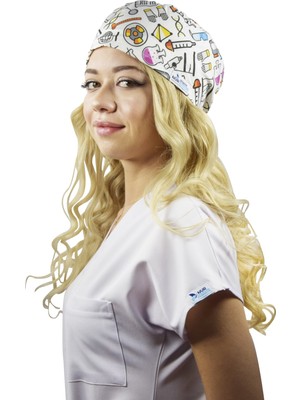 Nur Medikal Giyim Renkli Laborant desenli Doktor Hemşire Hastane Medikal Cerrahi Bone