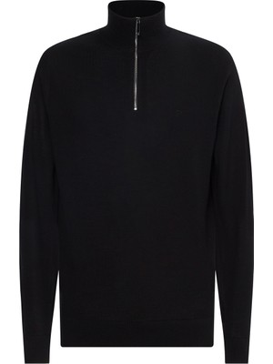 Calvin Klein Fermuarlı Yaka Siyah Erkek Kazak K10K110421BEH