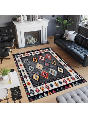 Rovigo Home Dijital Baskı Yıkanabilir Kaymaz Taban Salon Halısı RVG0514