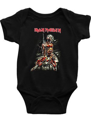 Tişört Fabrikası Iron Maiden Siyah Unisex Bebek Body - Zıbın