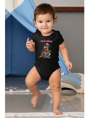 Tişört Fabrikası Iron Maiden Siyah Unisex Bebek Body - Zıbın